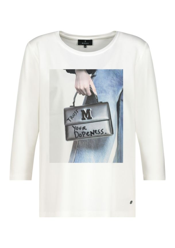 Camiseta manga larga blanca estampada